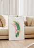 Cuadro decorativo de estilo abstracto y minimalista colocado en salón, trazo abstracto orgánico en tonos pastel, modelo Energy Abstract Line III