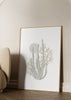 Tableau encadré avec corail marin blanc, branches beige sable, cercle rose poudré, fond clair et style minimaliste épuré pour décoration murale. Disponible sur kudeko.com