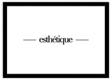 lámina decorativa para cuadro minimalista y nórdico en blanco y negro con frase "esthétique"