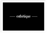 Lámina decorativa para cuadro minimalista y nórdico en blanco y negro con frase "esthétique"