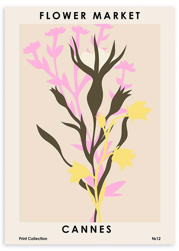lámina decorativa de ilustración colorida y floral - kudeko