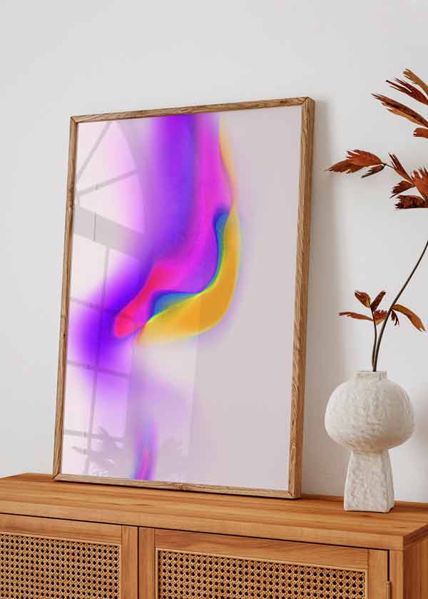 decoración con cuadros, ideas - lámina decorativa muy colorida de ilustración en estilo abstracto - kudeko