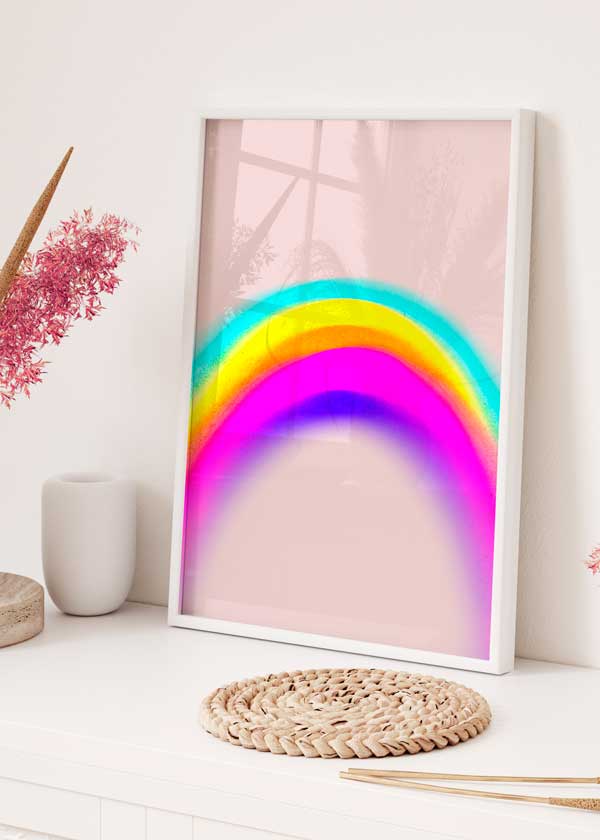 decoración con cuadros, ideas - lámina decorativa muy colorida de ilustración en estilo abstracto - kudeko