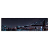 cuadro horizontal fotográfico del puente de Brooklyn iluminado en la noche - kudeko