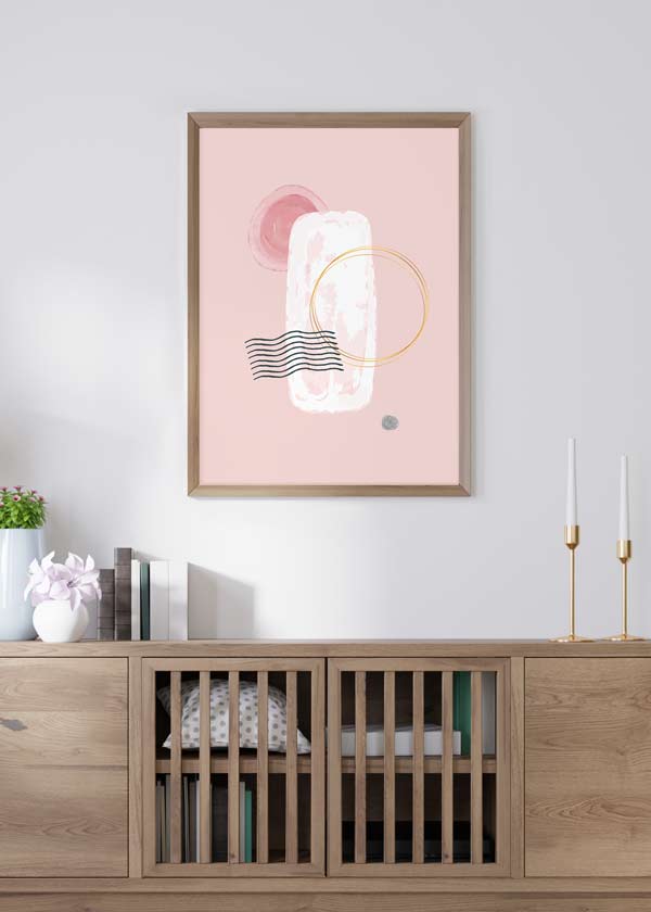 Decoración con cuadros, ideas -  cuadro abstracto colores pastel. Lámina decorativa.