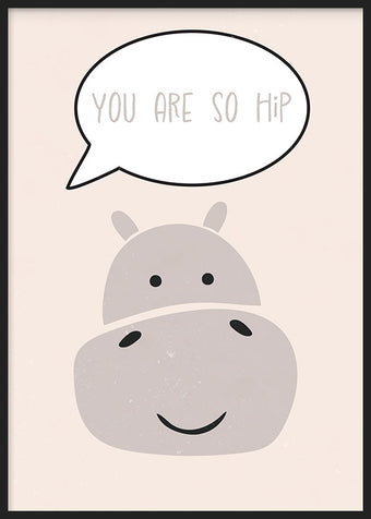 Hippo Nursery Print