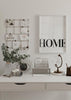Decoración con cuadros, ideas -  lámina decorativa en blanco y negro y minimalista con palabra home