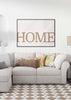 Decoración con cuadros, ideas -  lámina decorativa con la palabra Home en tonos tierra, cuadro panorámico
