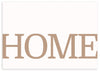 lámina decorativa con la palabra Home en tonos tierra, cuadro panorámico