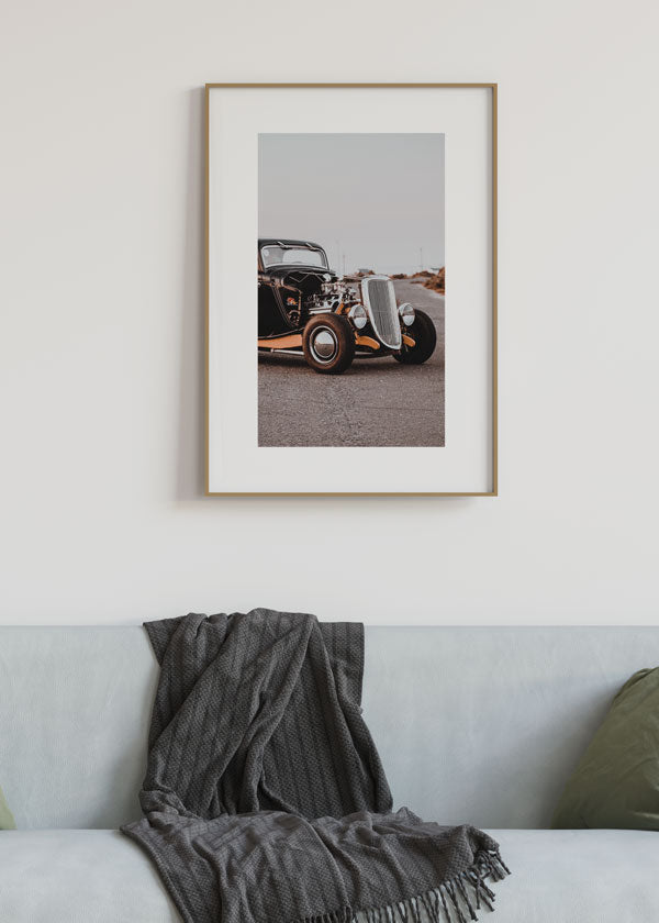 Decoración con cuadros, ideas -  cuadro fotografía coche vintage estilo peaky blinders. Lámina decorativa coche peaky blinders