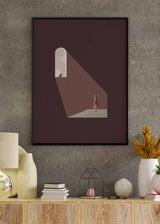 decoración con cuadros, ideas - lámina decorativa vintage de collage de mujer mirando a cuervo en ventana - kudeko