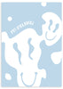 lámina decorativa con ilustración de smiley face en color azul cielo