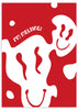 Decoración con cuadros, ideas -  lámina decorativa lámina decorativa de ilustración smiley face (cara feliz, emoji sonrisa) color rojo brillante. Cuadro para estudio.