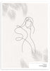 cuadro de mujer blanco y negro. Ilustración. Lámina decorativa.