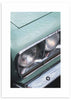 cuadro fotografía coche vintage color azul turquesa. Lámina decorativa de foto de coche vintage azul turquesa