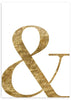 lámina decorativa para cuadro en blanco y dorado con letra &