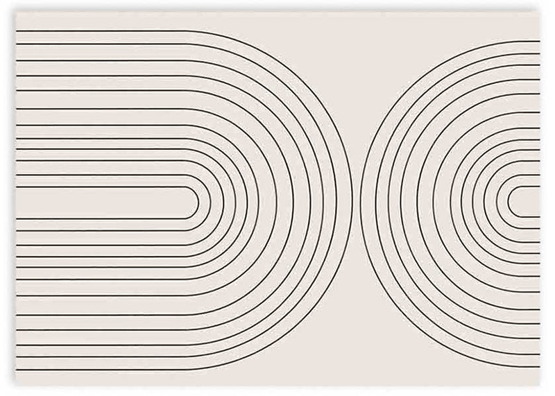 Cuadro horizontal abstracto y geométrico, ilustración. Una ilustración ideal para combinar con otras obras de estilo abstracto y nórdico.
