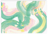Cuadro horizontal abstracto y colorido efecto brocha. Sobre un ligero fondo gris, esta obra llenará de color y alegría cualquier rincón de tu casa. Más abajo encontrarás la colección entera con la que podrás hacer un mural que no pasará desapercibido.