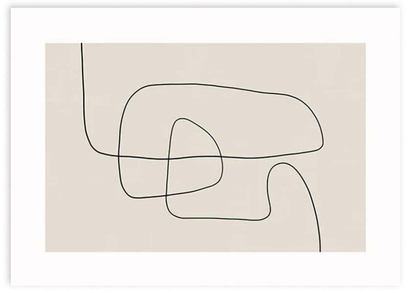lámina decorativa de ilustración abstracta en tono beige - kudeko