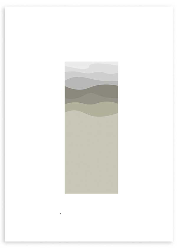 cuadro de montañas abstracto y minimalista. Cuadro de montañas geométrico. Lámina decorativa.
