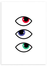 cuadro de ojos abstracto y minimalista. Ilustración de ojos moderno. Lámina decorativa.