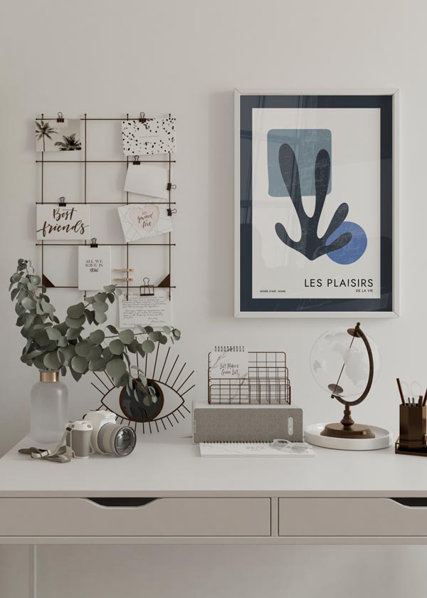 Decoración con cuadros, ideas -  lámina decorativa abstracta y moderna en tonos azules