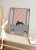 decoración con cuadros, ideas - lámina decorativa infantil de ilustración de conejo gris - kudeko