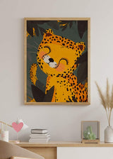 decoración con cuadros, ideas - lámina decorativa de ilustracion infantil de leopardo, colorido - kudeko