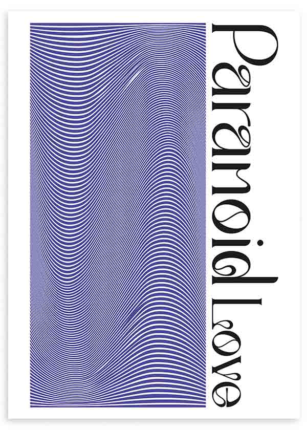 lámina decorativa con degradado y frase paranormal love - kudeko