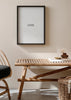 Decoración con cuadros, ideas -  lámina decorativa minimalista en blanco y negro con palabra 