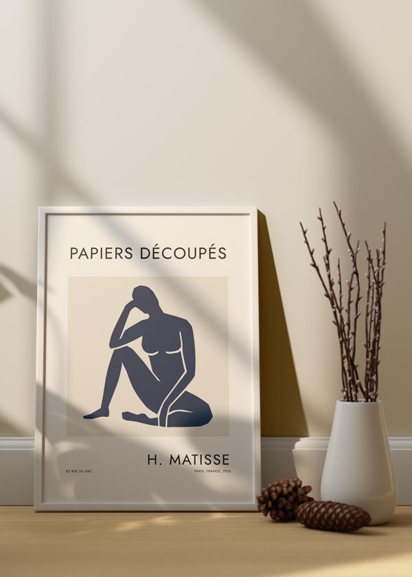 Decoración con cuadros, ideas -   Cuadro moderno inspirado en el pintor Matisse - figura femenina, mujer