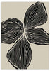 lámina decorativa de flor abstracta en colores negro y beige oscuro