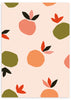 Lámina decorativa de naranjas en varios colores. Ilustración y colorido.