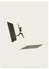 lámina decorativa de estilo vintage de collage de hombre saltando - kudeko