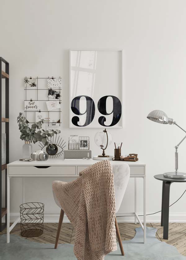 Decoración con cuadros, ideas -  cuadro en blanco y negro y minimalista.