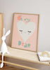 decoración con cuadros, ideas - lámina decorativa infantil de ilustración con frase y corazón sobre fondo rosa - kudeko