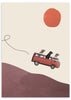lámina decorativa de collage vintage de perros en furgoneta, caravana - kudeko