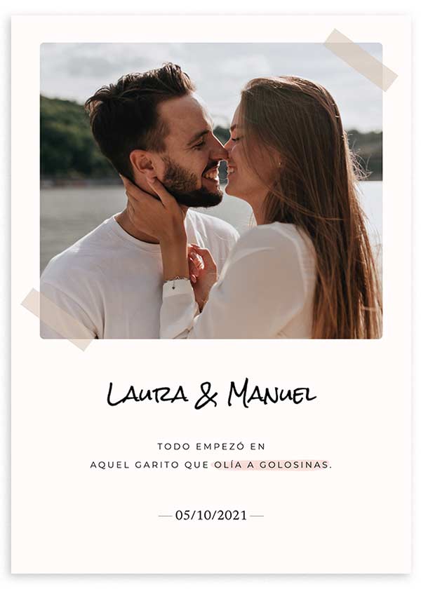 cuadro personalizado con foto para parejas, personalizable fecha, nombres, frase y foto.