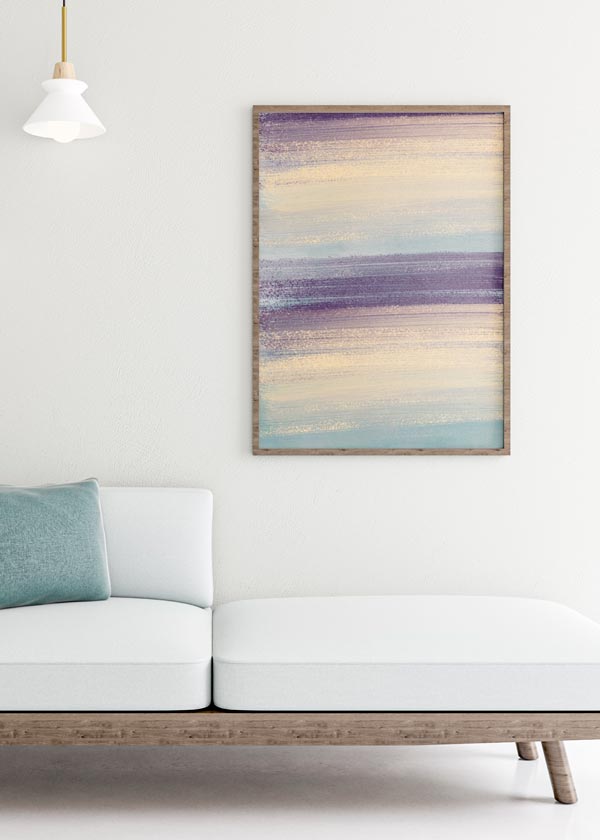 Decoración con cuadros, ideas -  cuadro abstracto atardecer. Lámina decorativa.