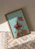 decoración con cuadros, ideas - lámina decorativa vintage de collage de mujer en una flor - kudeko