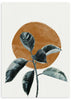 lámina decorativa de flor y sol en estilo decorativo nórdico y abstracto - kudeko