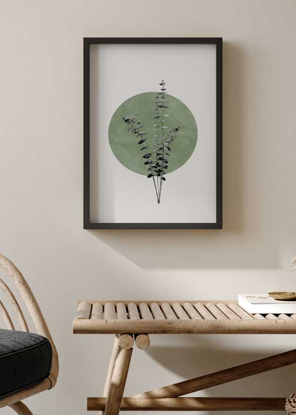 decoración con cuadros, ideas - lámina decorativa de ilustración de flor con sol en estilo abstracto y nórdico - kudeko