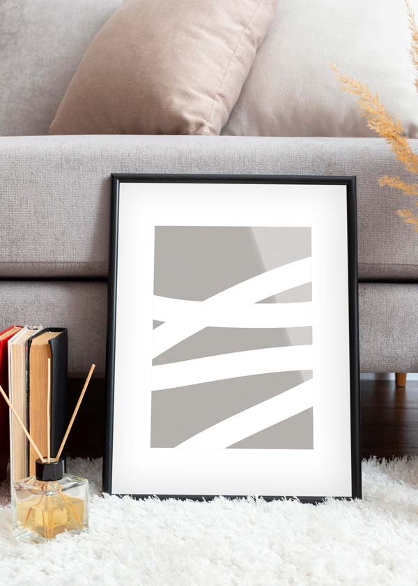 Decoración con cuadros, ideas -  Cuadro abstracto y minimalista en tonos grises