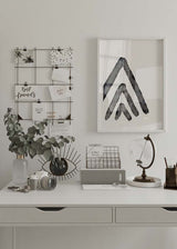 decoración con cuadros, ideas - lamina decorativa abstracta y nordica con triangulos