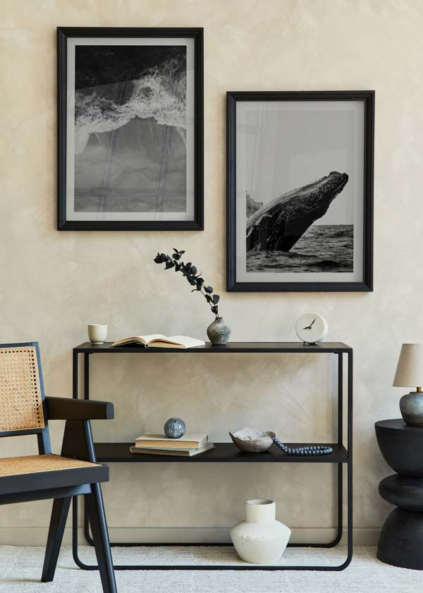 Decoración con cuadros, mural -  cuadro de foto de mar y olas en blanco y negro