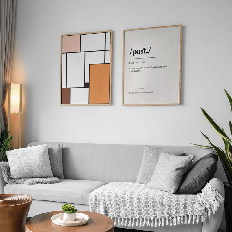 Decoración con cuadros, mural -  cuadro geométrico y moderno de estilo colorido
