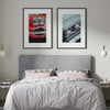 Decoración con cuadros, mural -  cuadro fotografía coche vintage color azul turquesa. Lámina decorativa de foto de coche vintage azul turquesa