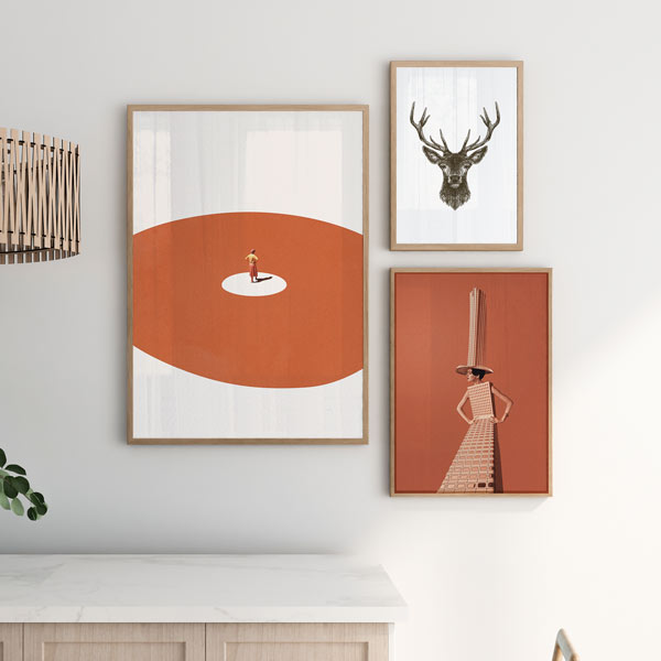 decoración con cuadros, mural - lámina decorativa de estilo vintage de collage que representa la confianza - kudeko