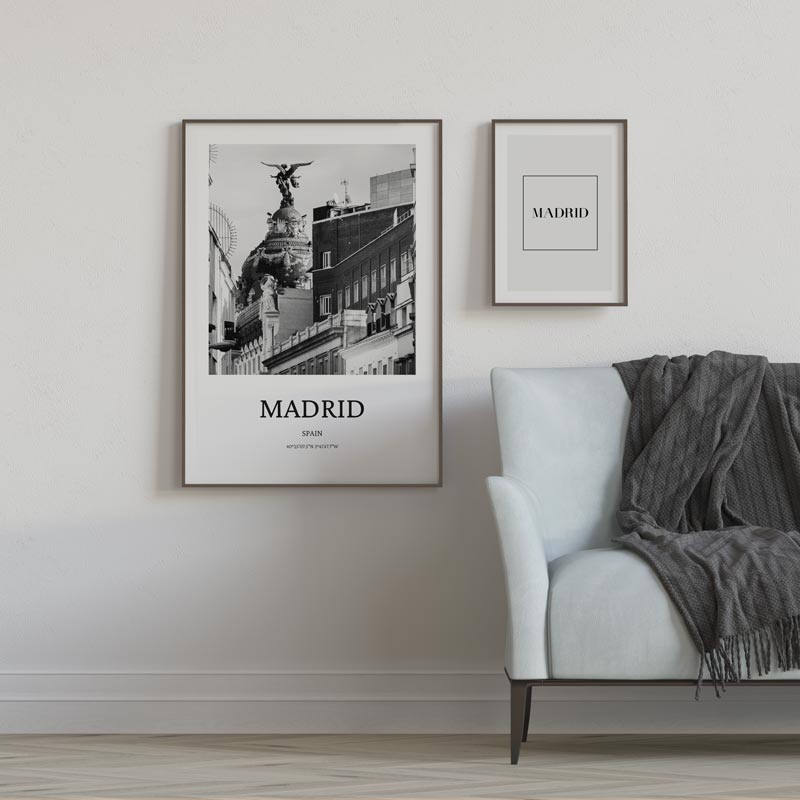 Cuadro minimalista, ciudades, Posters, Prints, & Visual Artwork, Madrid