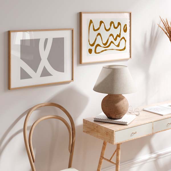 Cuadro abstracto y minimalista, Posters, Prints, & Visual Artwork, Trazos Blancos II - Horizontal